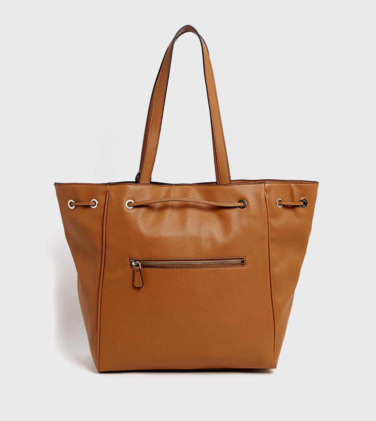 CALEBRA Logo Appliqued Drawstring Tote Bag