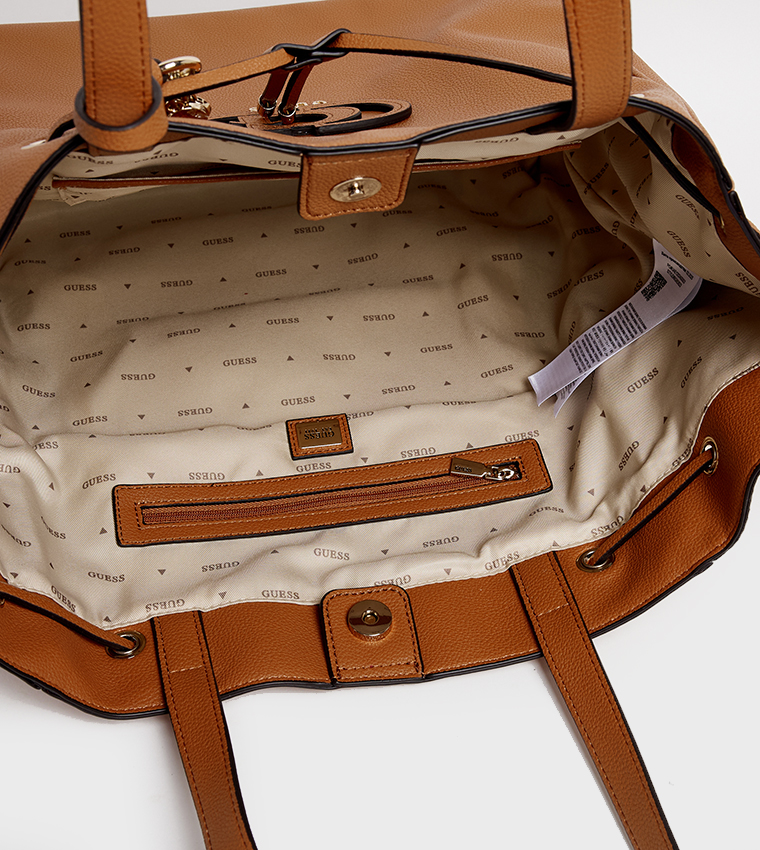 CALEBRA Logo Appliqued Drawstring Tote Bag
