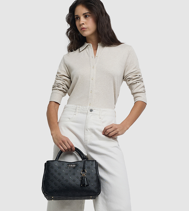 PHOEBE Monogram Debossed Satchel Bag