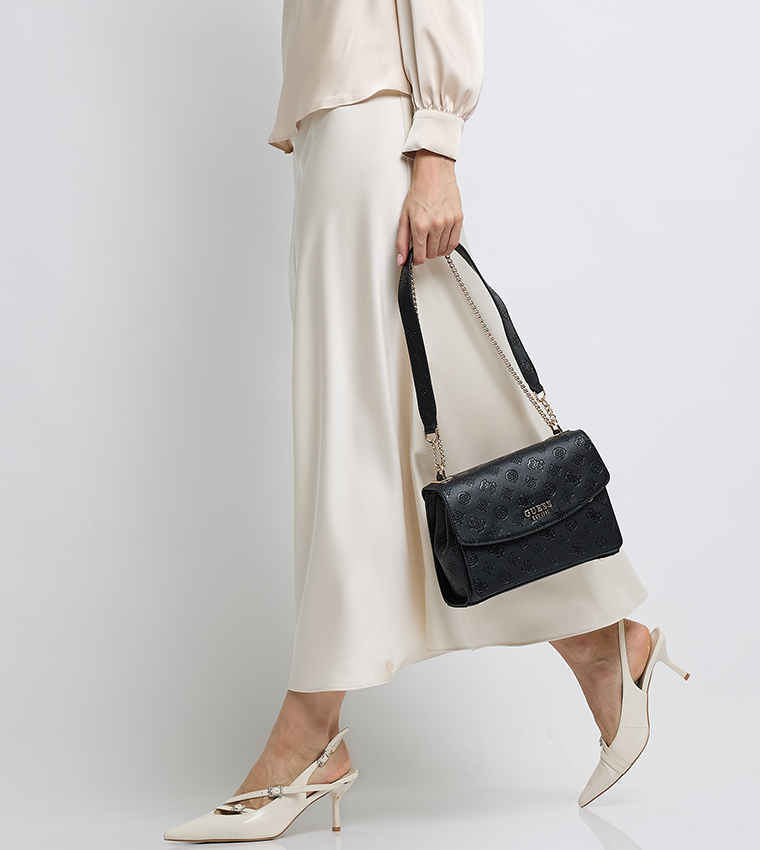 PHOEBE Debossed Flap Convertible Crossbody Bag
