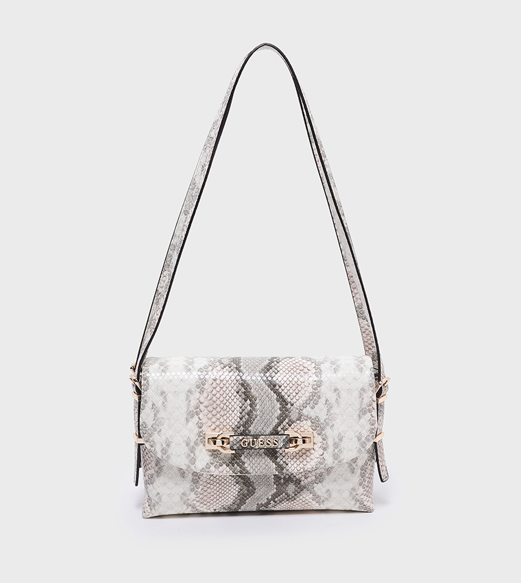 LEFIA Snakeskin Flap Shoulder Bag