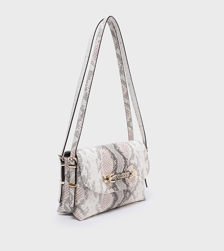 LEFIA Snakeskin Flap Shoulder Bag