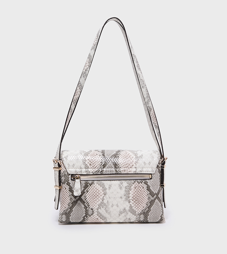 LEFIA Snakeskin Flap Shoulder Bag
