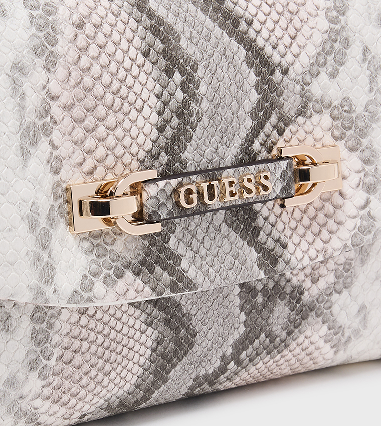 LEFIA Snakeskin Flap Shoulder Bag