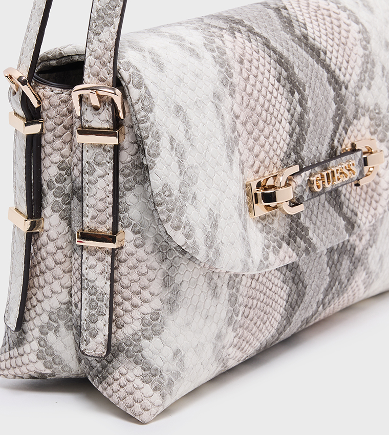 LEFIA Snakeskin Flap Shoulder Bag
