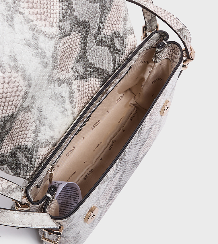 LEFIA Snakeskin Flap Shoulder Bag