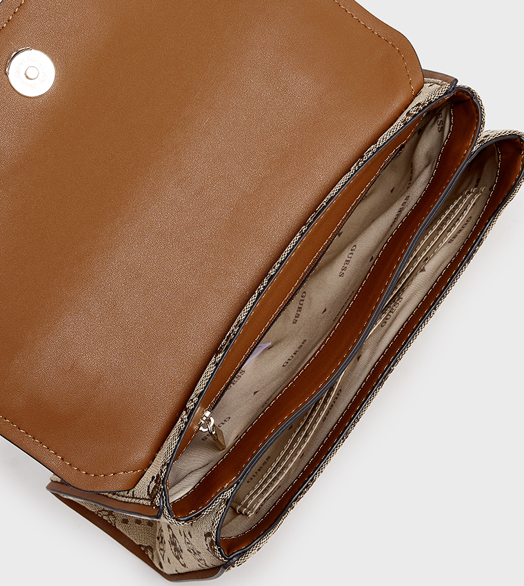 NEDA Logo Patterned Flap Convertible Crossbody Bag