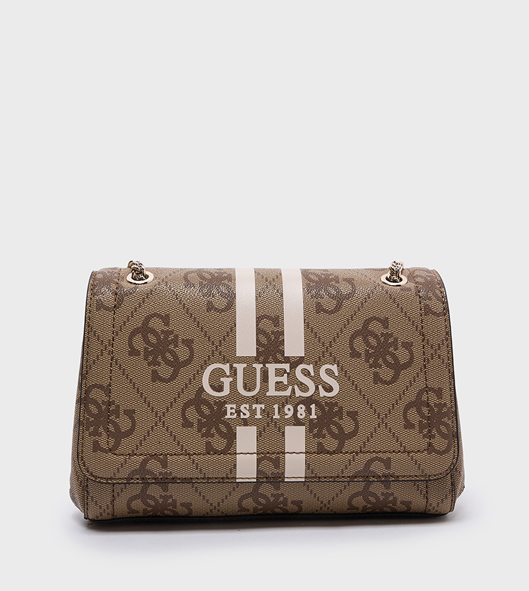 NOELLE II Logo Patterned Flap Convertible Crossbody Bag