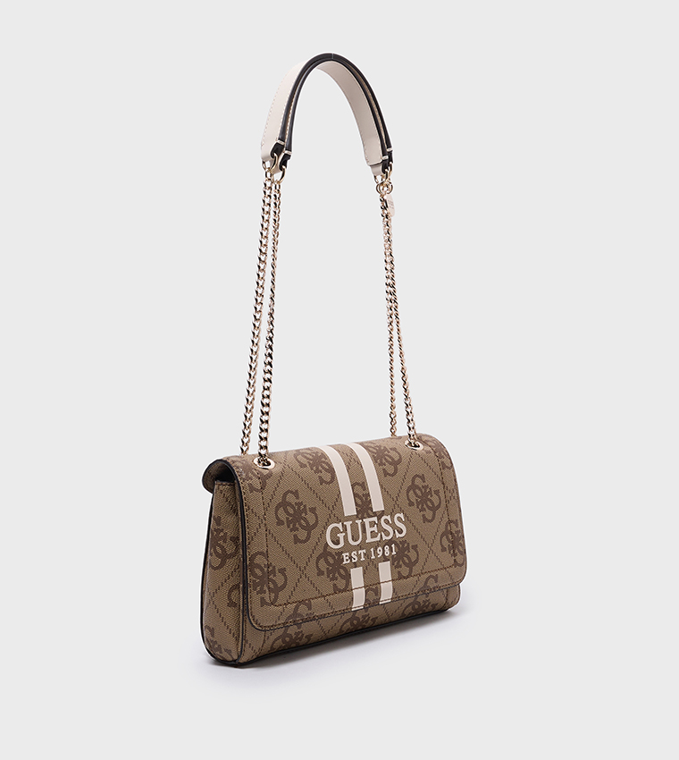 NOELLE II Logo Patterned Flap Convertible Crossbody Bag