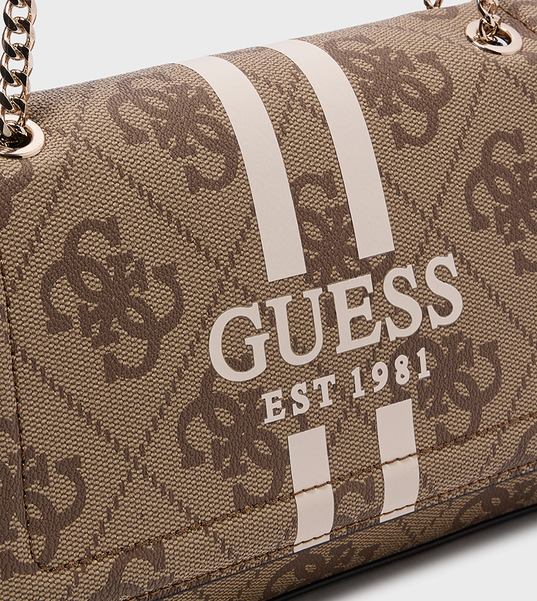 NOELLE II Logo Patterned Flap Convertible Crossbody Bag