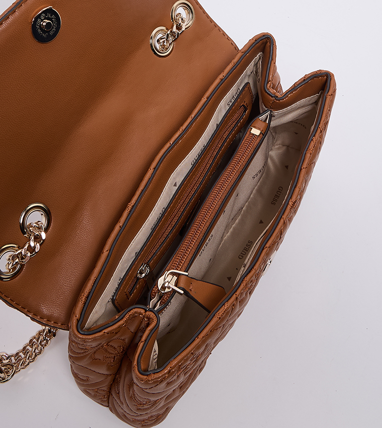 ADELASIA Debossed Flap Convertible Crossbody Bag