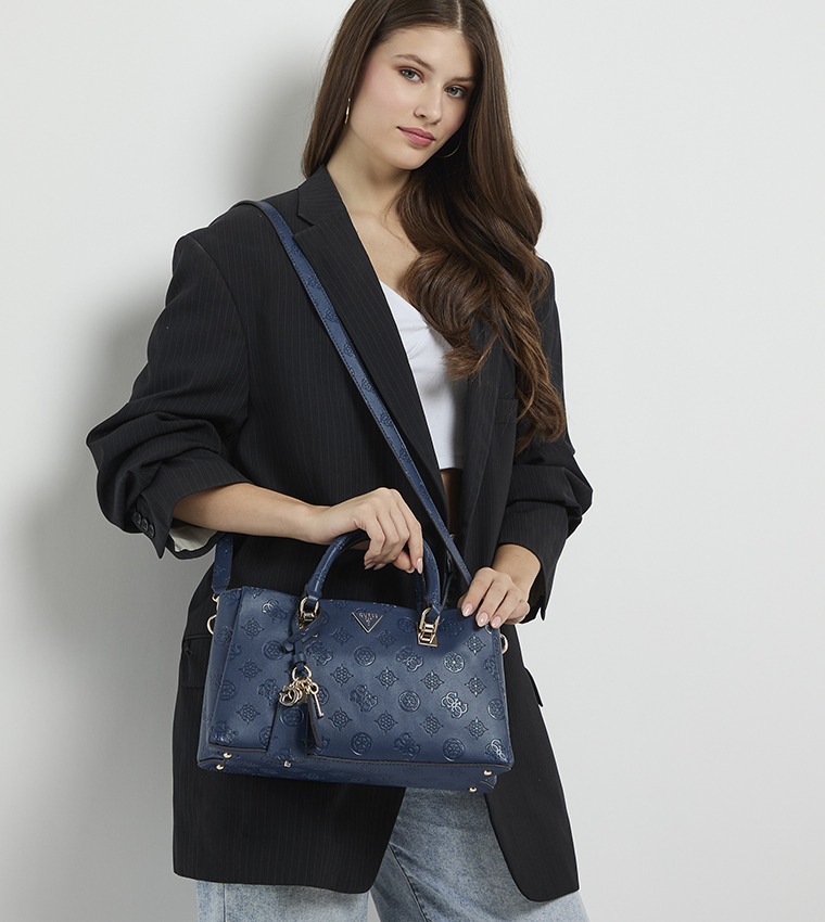 TISHA Monogram Debossed Satchel Bag
