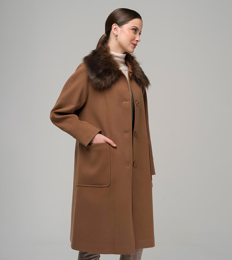 Overcoat fur outlet collar