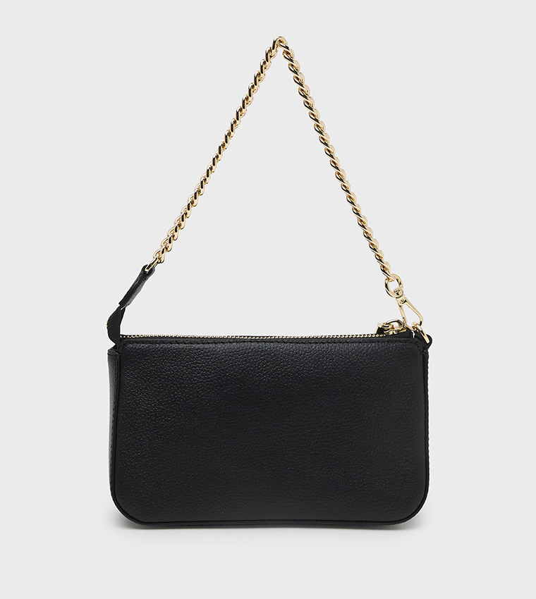 JET SET Textured Chain Link Shoulder Bag