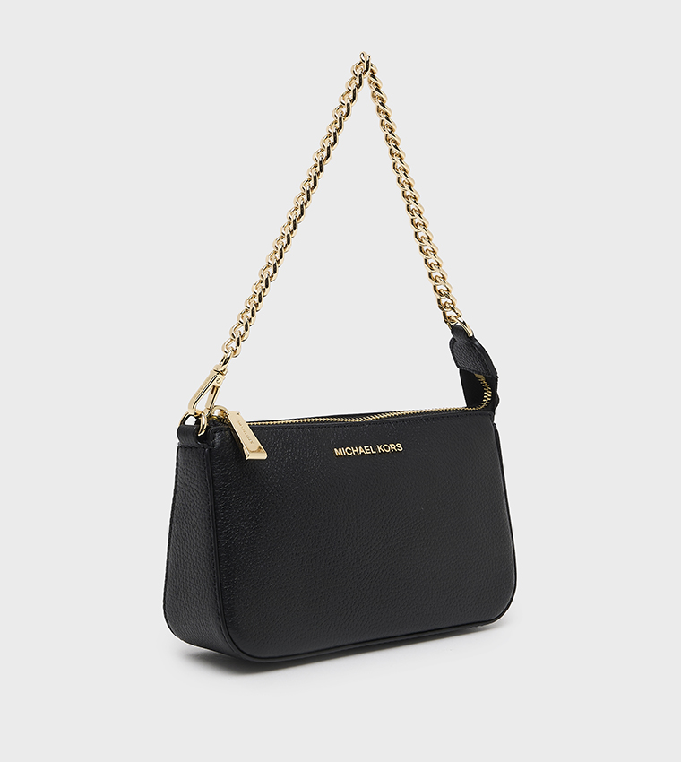 JET SET Textured Chain Link Shoulder Bag