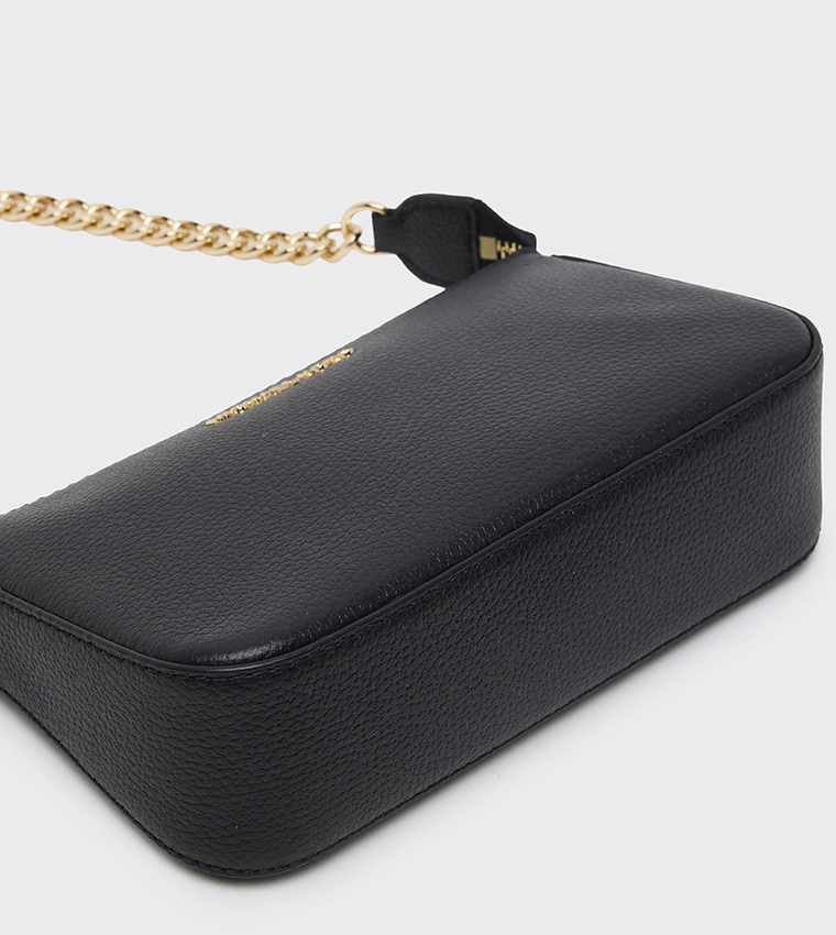 JET SET Textured Chain Link Shoulder Bag