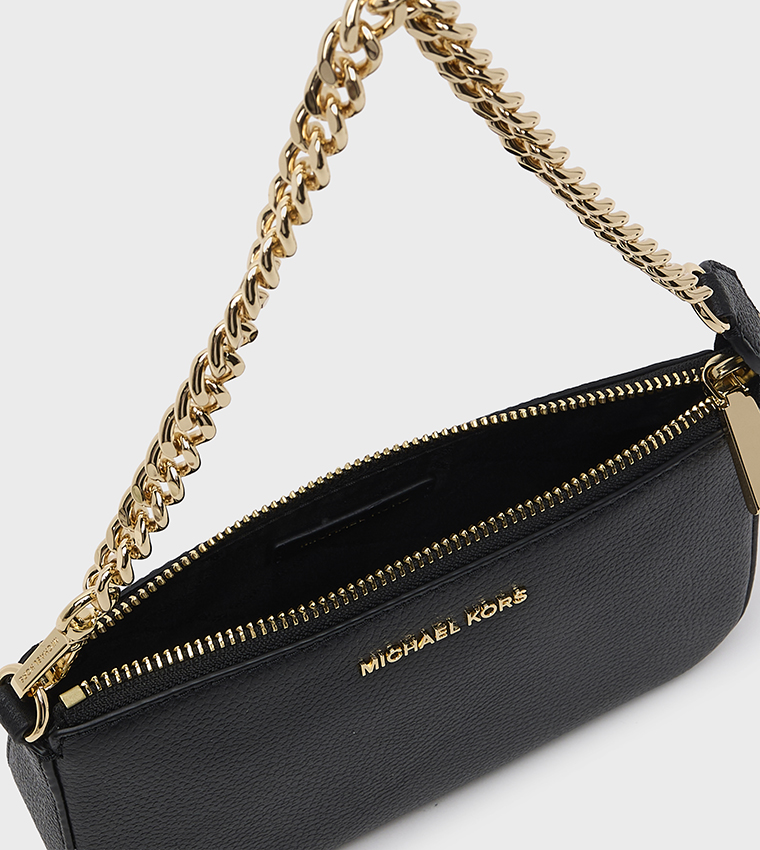 JET SET Textured Chain Link Shoulder Bag
