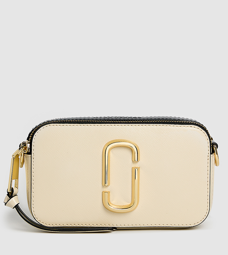 Logo Metal Zippered Crossbody Bag
