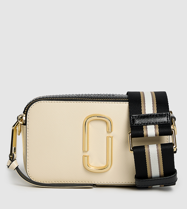Logo Metal Zippered Crossbody Bag