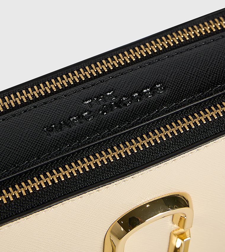 Logo Metal Zippered Crossbody Bag