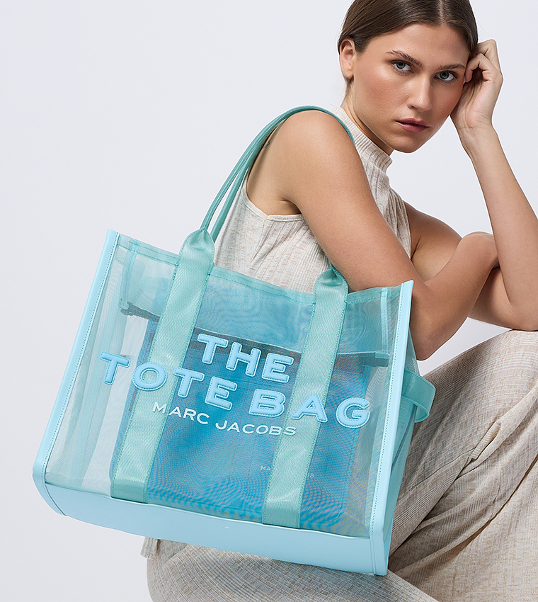 Appliqued Mesh Tote Bag