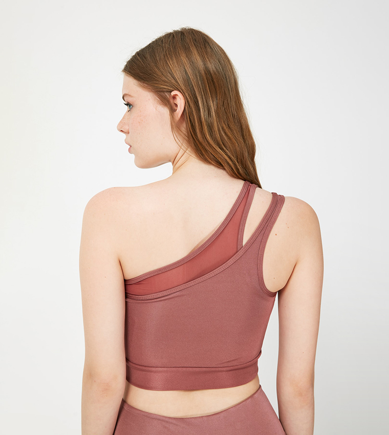 Buy Trendyol One Shoulder Sports Bra In Pink | 6thStreet Qatar