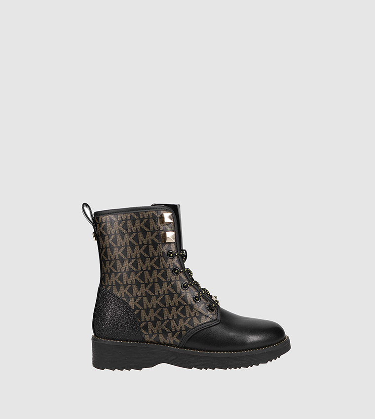 Buy Michael Kors Haskell Lace Up Ankle Boots In Black | 6thStreet UAE