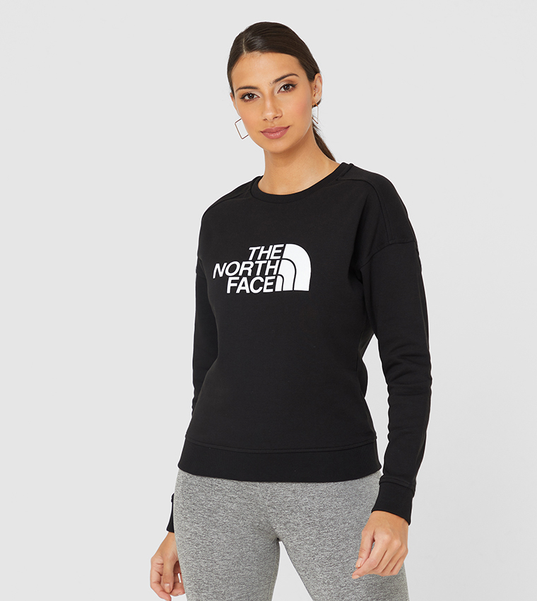 The north face deals tipped logo crew sweatshirt