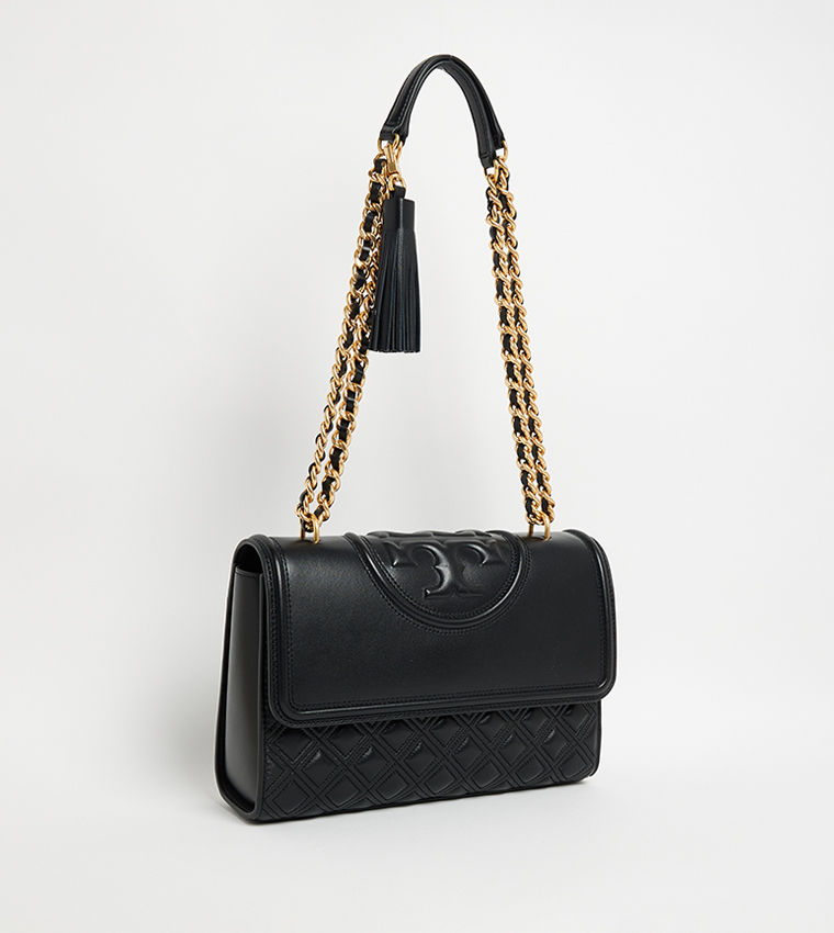 FLEMING Textured Flap Convertible Shoulder Bag