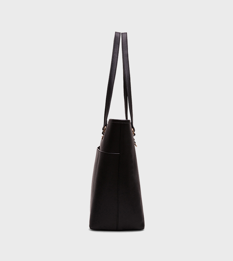 Textured Zippered Tote Bag