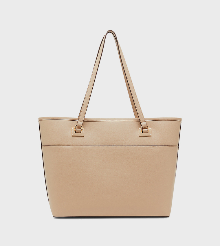 Textured Zippered Tote Bag