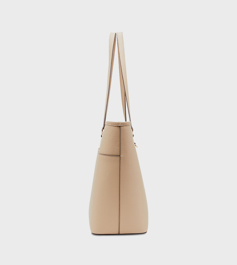 Textured Zippered Tote Bag