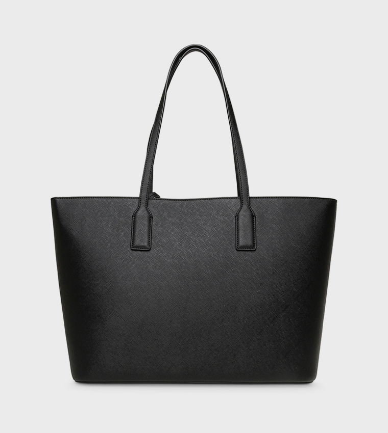 Textured Zippered Tote Bag