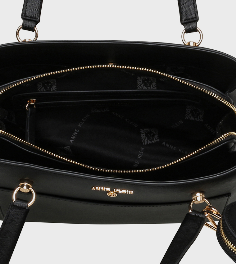 Textured Shoulder Bag with Coin Pouch