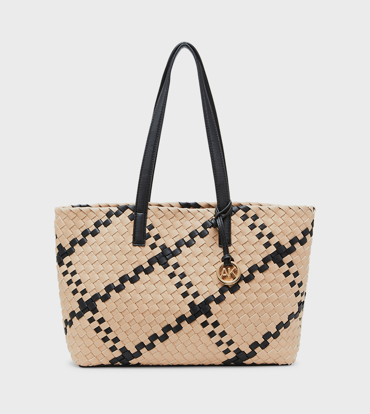 Woven Tote Bag with Pouch