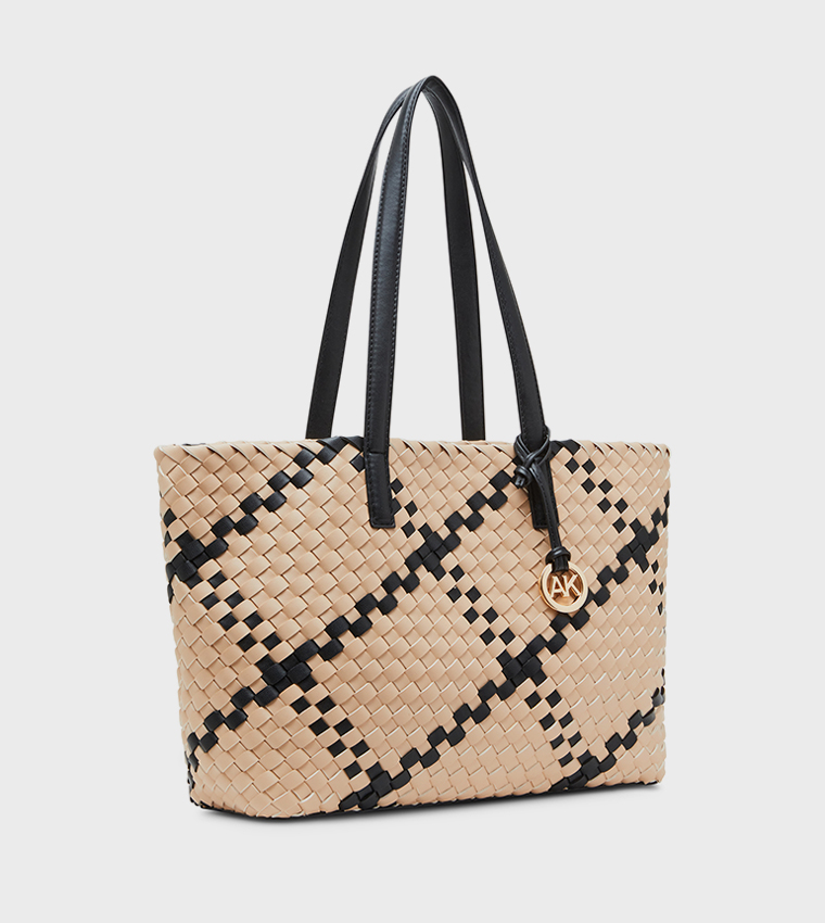 Woven Tote Bag with Pouch