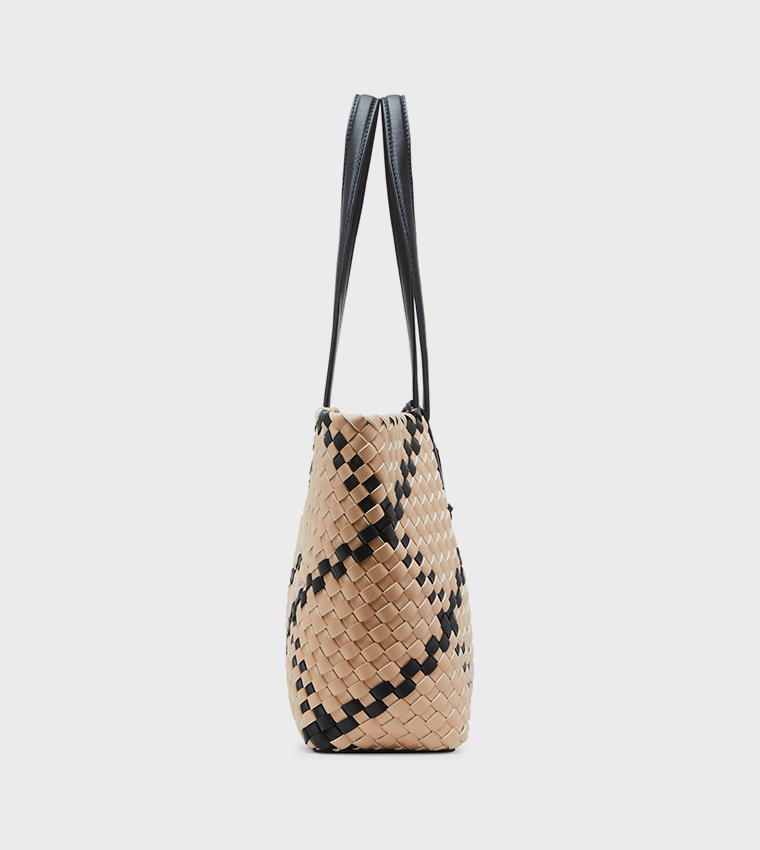 Woven Tote Bag with Pouch