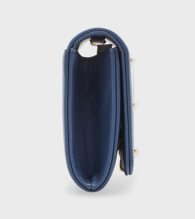 Embellished Flap Wallet with Sling