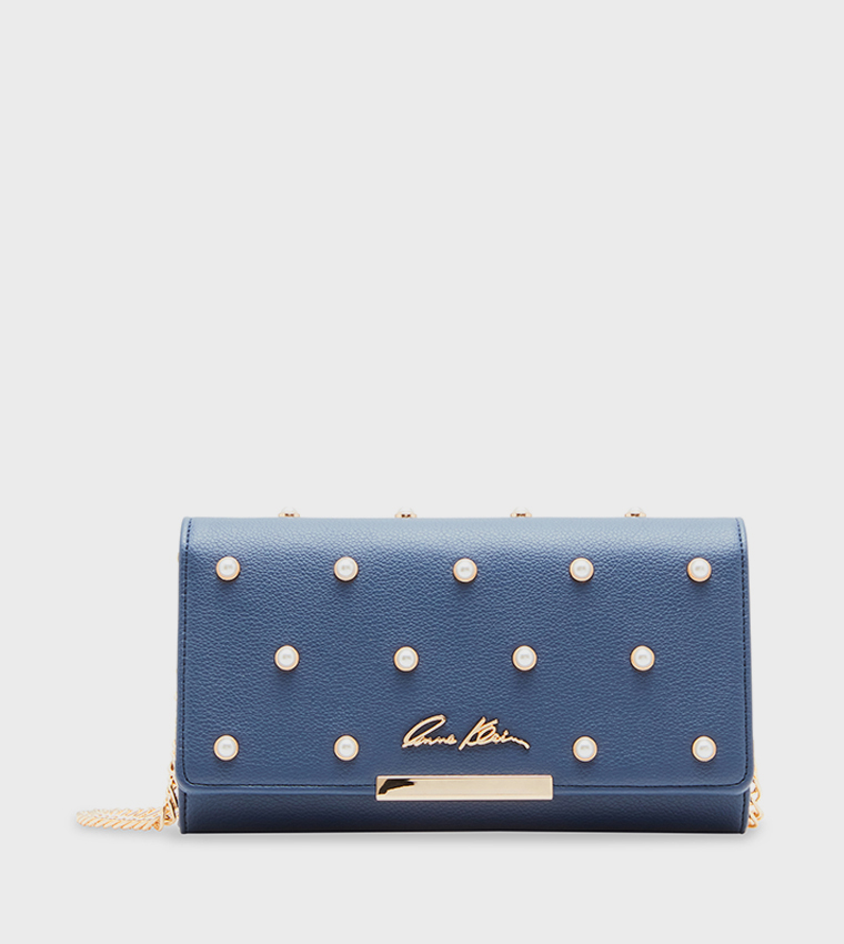 Embellished Flap Wallet with Sling