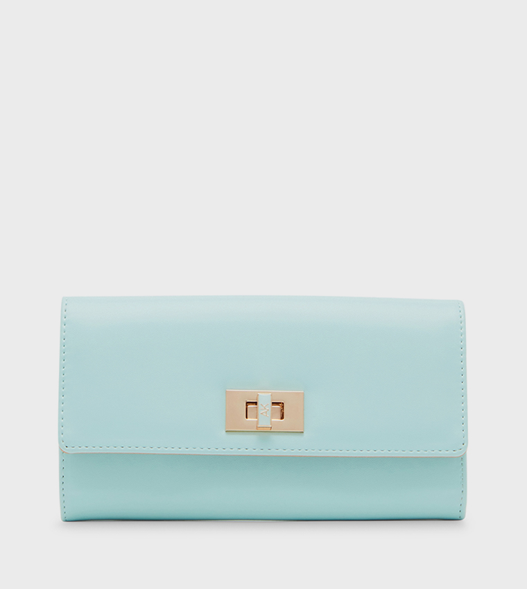 Twist Lock Flap Long Wallet