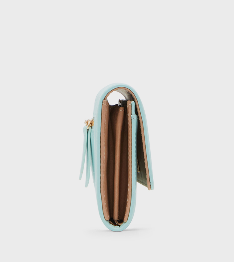 Twist Lock Flap Long Wallet