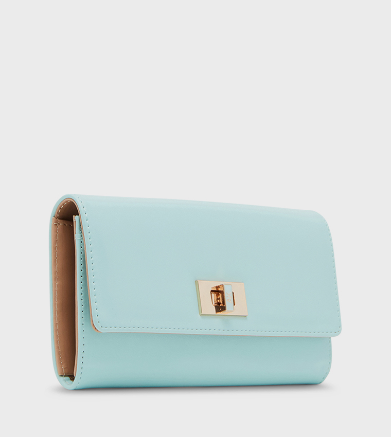 Twist Lock Flap Long Wallet