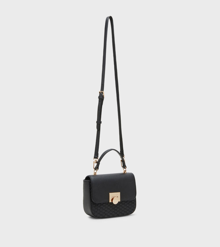 Push Lock Flap Convertible Top Handle Bag