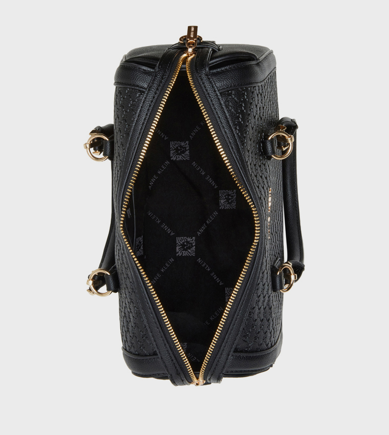 Buy Anne Klein Textured Zippered Handheld Bag In Black | 6thStreet UAE