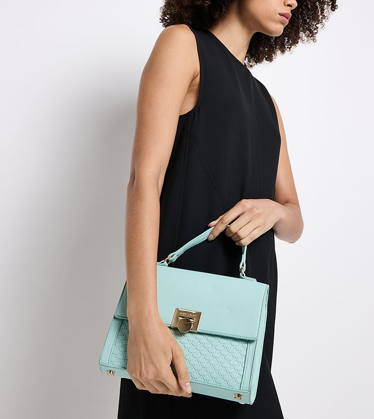 Monogram Patterned Top Handle Bag