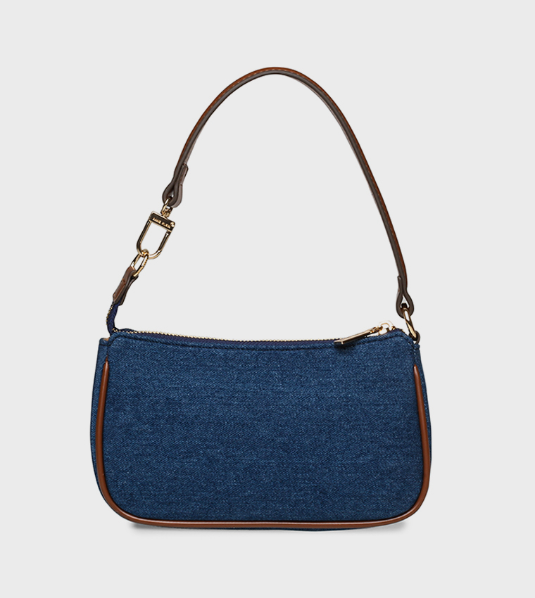 Logo Detail Zippered Shoulder Bag
