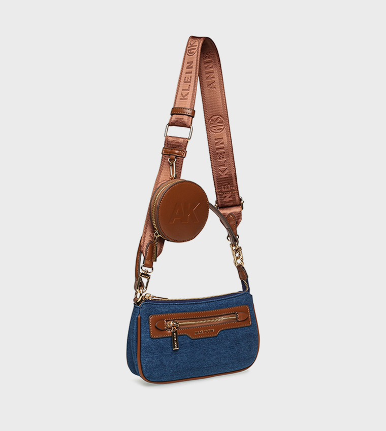 Logo Detail Zippered Shoulder Bag