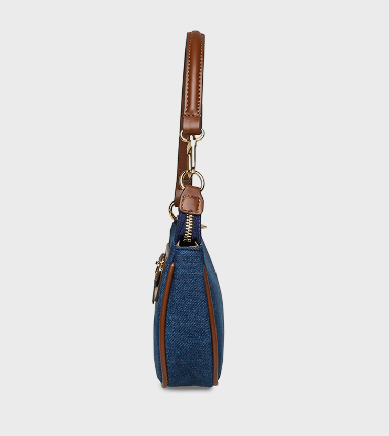Logo Detail Zippered Shoulder Bag