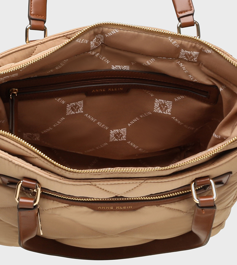 Quilted Zippered Tote Bag