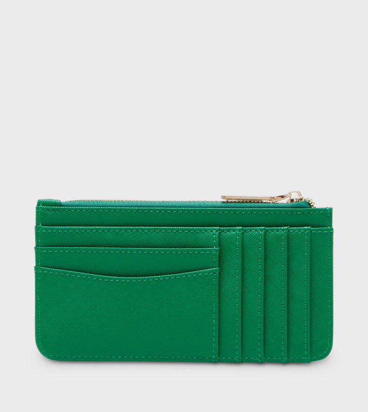 Logo Metal Zippered Wallet